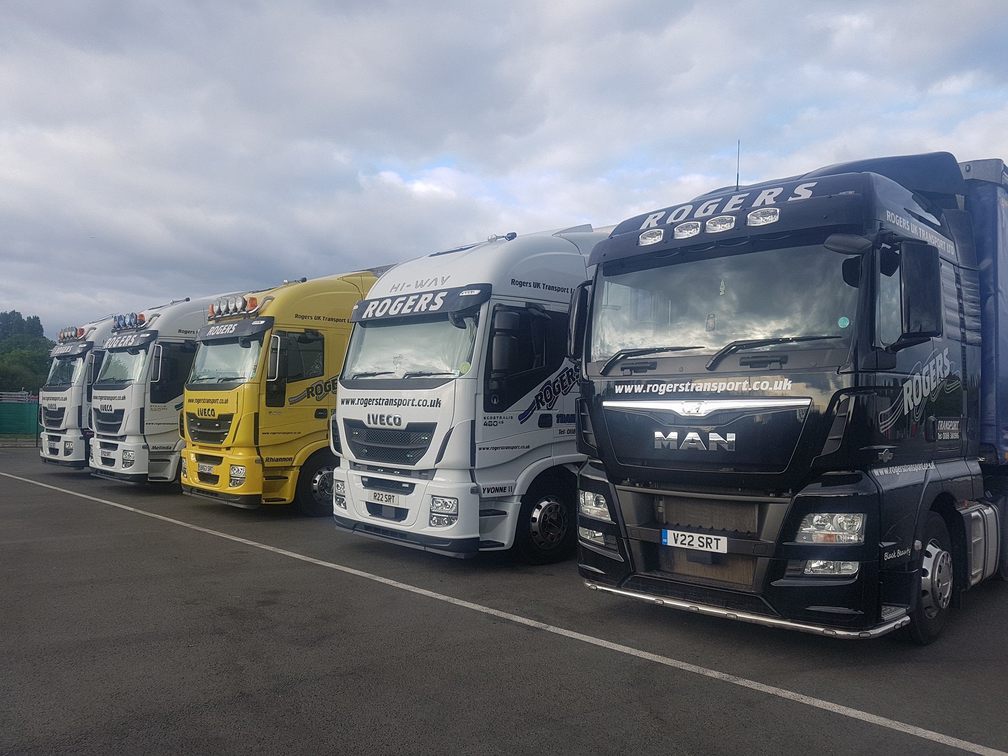 Rogers Transport fleet lined up at the yard